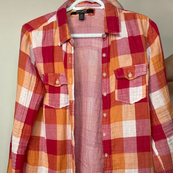 Blouse, Long Sleeve, Plaid - Picture 5 of 6